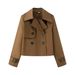 Women's Stylish Short Trench Coat – European & American Design, Lightweight Casual Jacket, Versatile For Spring & Fall_voghion.com