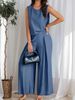 Women's Clothing Wide Leg Pants Casual Fashion Solid Color High Waist Loose Suit_voghion.com