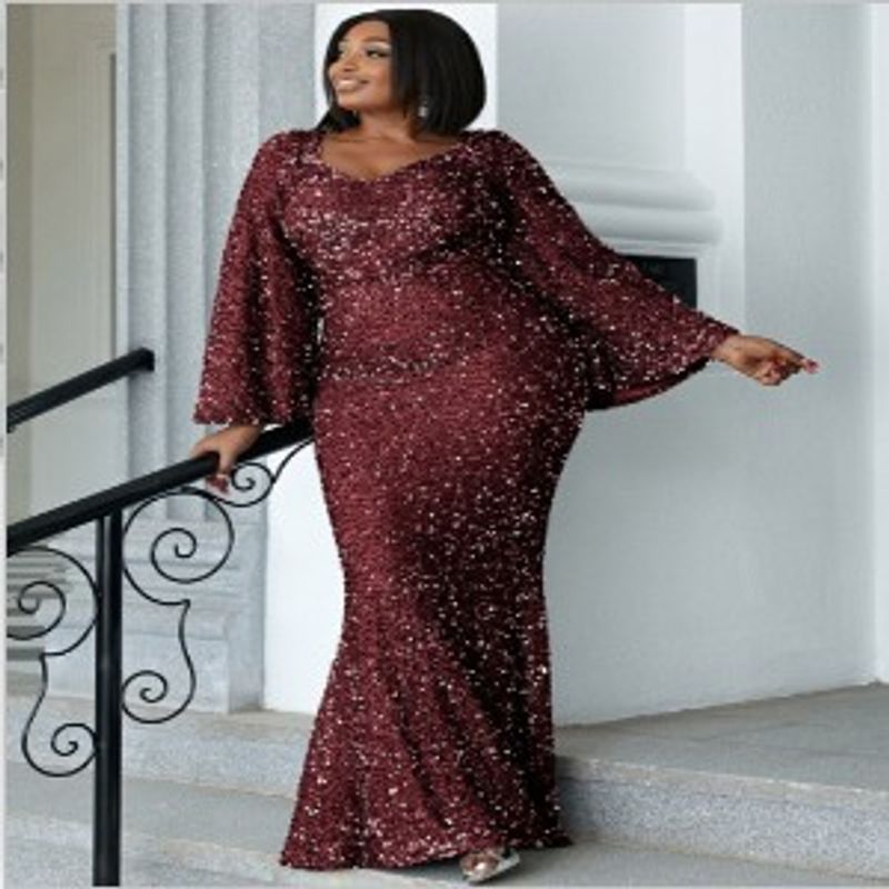 Women's Clothing fat mm large size women's long section wedding banquet bag hip mermaid temperament party evening dress female_voghion.com