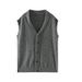 Pure wool knitted cardigan autumn winter new item solid color plus size vest with shoulder and V-neck men's casual_voghion.com