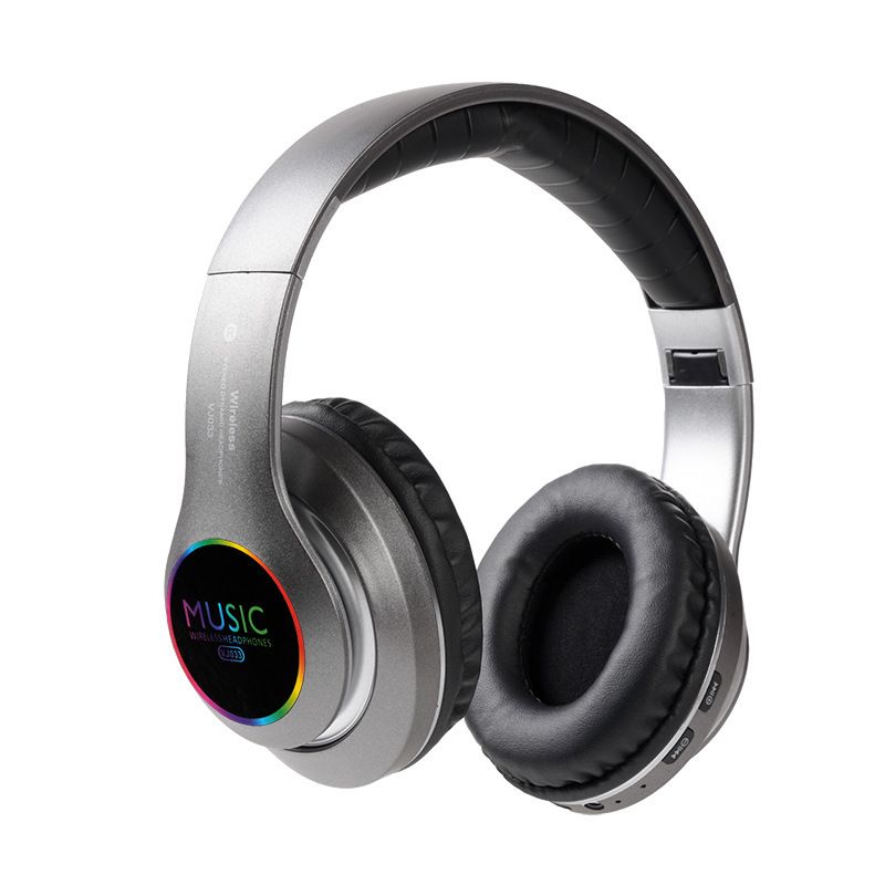 VJ033 Fone de ouvido sem fio Bluetooth com graves intensos LED luz colorida fone de ouvido esportivo para jogos_voghion.com