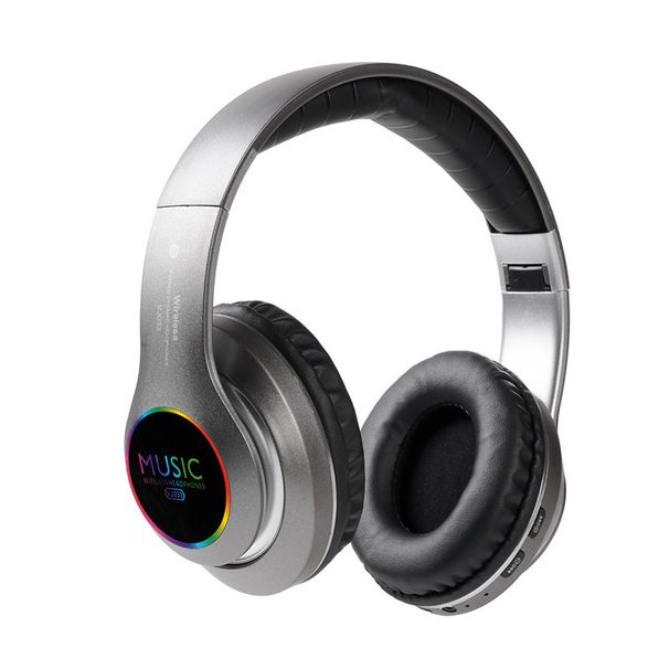 VJ033 Fone de ouvido sem fio Bluetooth com graves intensos LED luz colorida fone de ouvido esportivo para jogos_voghion.com