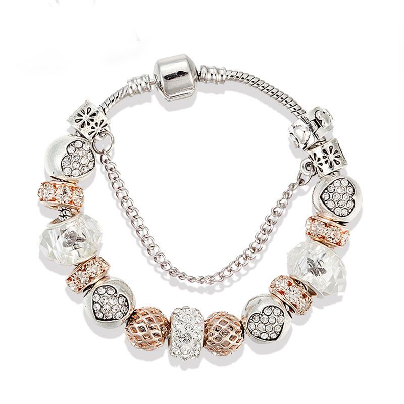 Neue Stilvolle Herz Charme Armbänder & Armreifen Mit Perlen DIY Frauen Schmuck Geschenk Für Mädchen Dropshipping_voghion.com