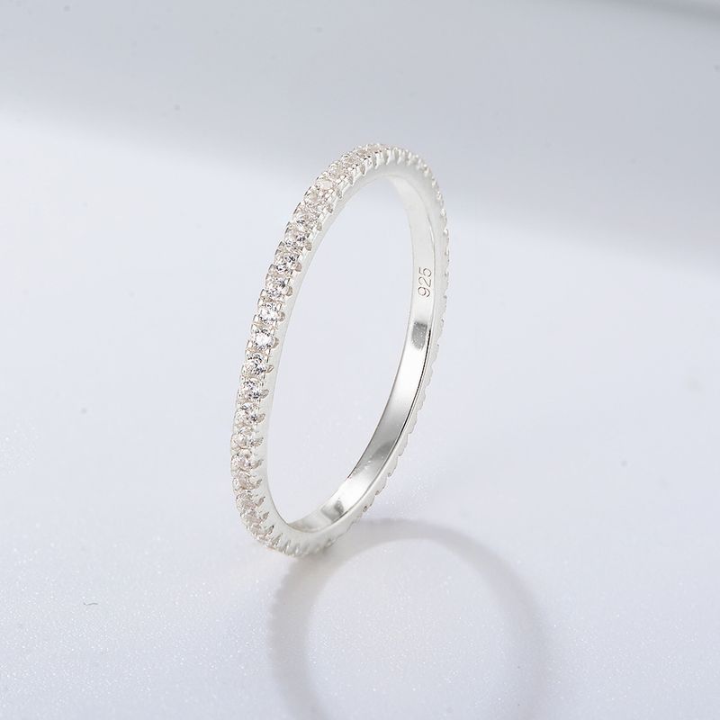 Anello da donna in argento sterling 925 con micro zirconi intarsiati e diamanti, stile versatile e alla moda, semplice e impilabile._voghion.com
