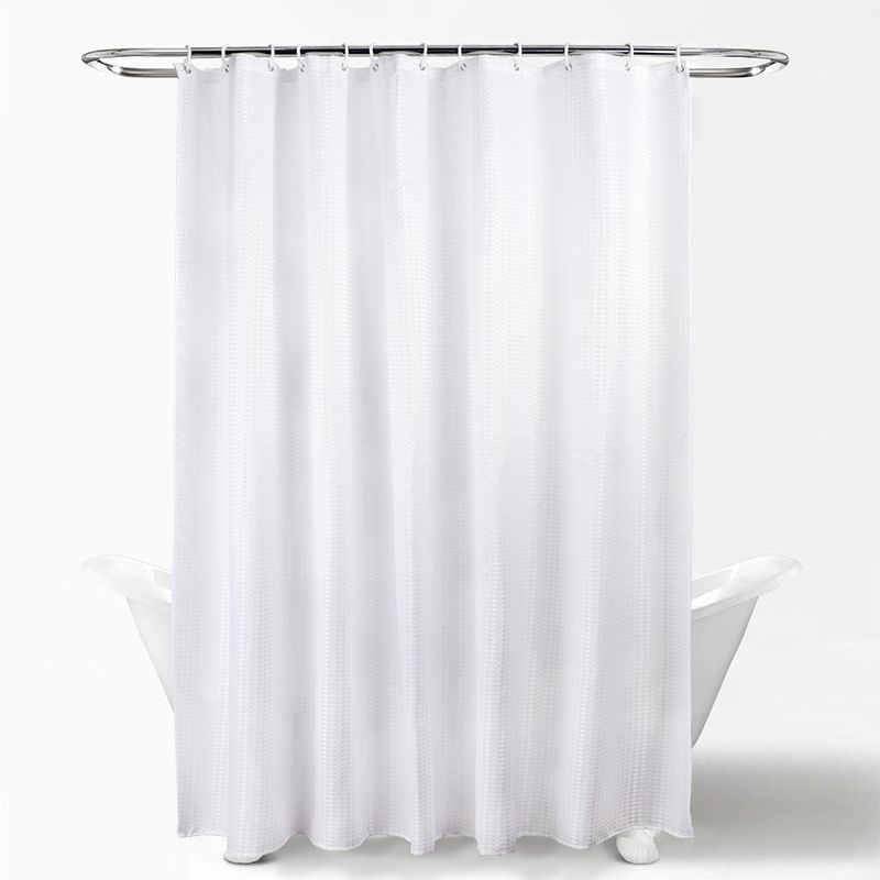 Waffle Weave Shower Curtain – Heavy-Duty Polyester Hotel Bath Liner, Water-Resistant, No-Hole Design (180x180cm, 6 Elegant Colors)​_voghion.com