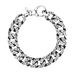 Sterling Silver Gunmetal Finish Cuban Link Bracelet with Dots_voghion.com