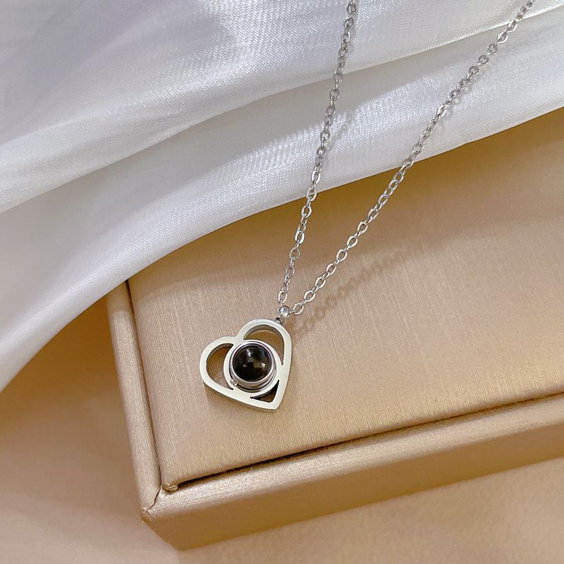 【 Full Body Titanium Steel 】 Love Projection Extremely Simple Wind Furnace, Real Gold Necklace For Women Instagram,_voghion.com