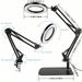 1 Stéck LED-Lupp mat verstellbarem Stativ a Clip - 10x Vergréisserung, 3 Faarfmodi, stufenlos Dimmung, fir Reparaturen, Bastelen a Schweessen_voghion.com