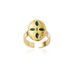 Anello verde pavone Anello da donna incolore con apertura regolabile in pietra naturale e smeraldo_voghion.com
