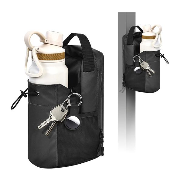 Magnetic Gym Water Bottle Holder – Large Capacity Fitness Waist Pack With Adjustable Strap (Black, Blue, Gray)_voghion.com