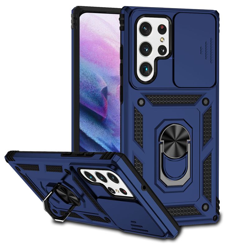Für Samsung Galaxy S22 S21 Plus Ultra FE A52 A32 A72 A22 A13 A12 Ring Stand Rüstung Slide Kamera Schutz ständer Phon_voghion.com