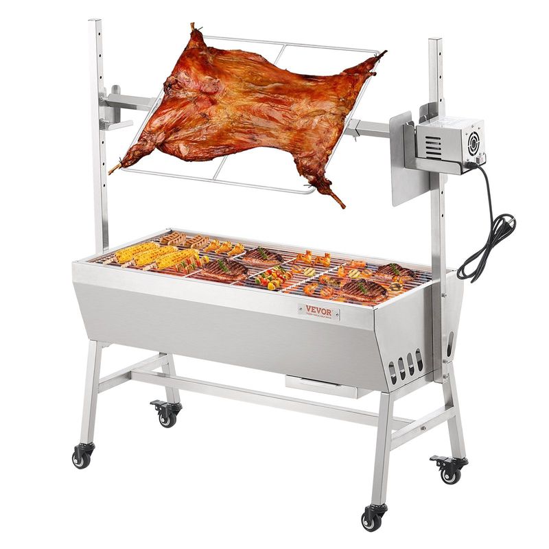 VEVOR Roaster Spit Rotisserie BBQ Grill Pig Lamb Chicken Roaster 42W 135 Lbs_voghion.com