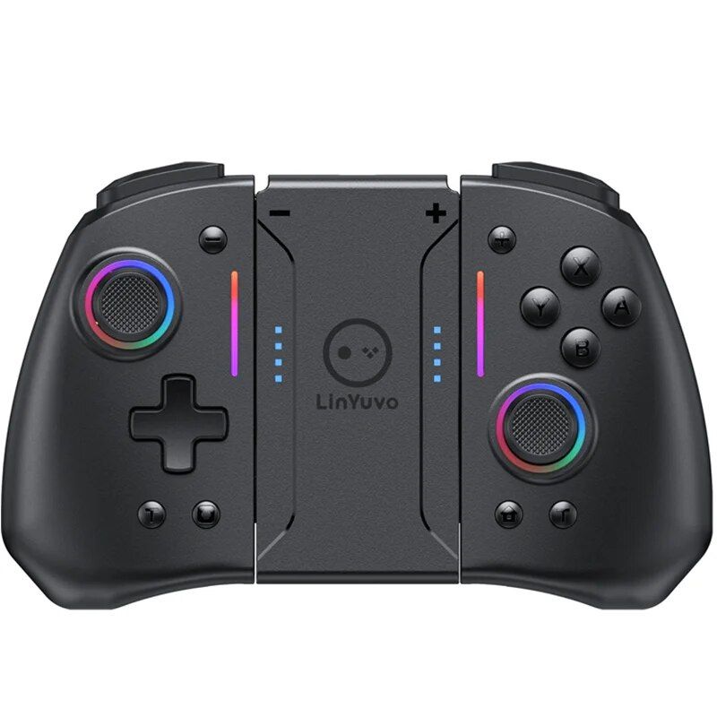 Manette de jeu sans fil LinYuvo KS42 Meteor Light, 8 couleurs RVB pour Switch/Lite/OLED, programmable, turbo et vibration_voghion.com