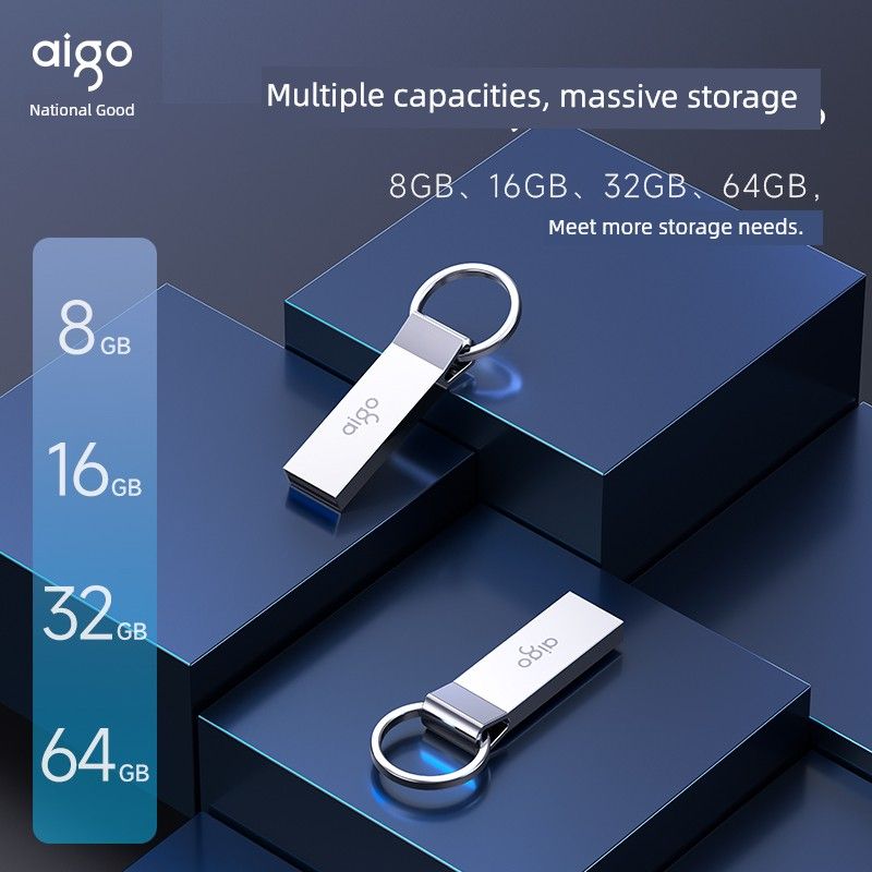 Aigo U210 8G/16/32G/64G USB2.0 Metal USB Flash Mini Car Disk Sier_voghion.com
