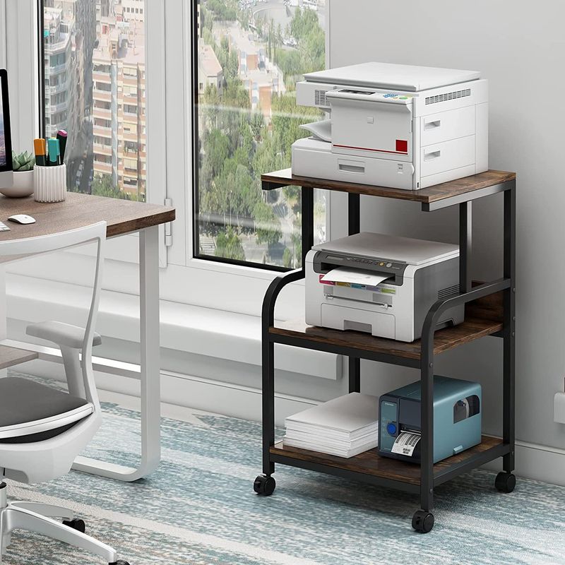 Cross-border Printer Shelf Office Storage Rack Copier Rack Movable Host Multi-layer Floor Storage Rack Side_voghion.com