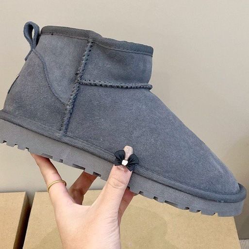 2024 Winter Herbst Flache Unterseite Integrierter Schnee Für Frauen, Mit Dicker Baumwolle Und Plüsch Fell Leder Kurze Stiefel_voghion.com