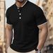 Herren-Performance-Poloshirt – Knitterfreies Polyester, Kurzarm, Baseballkragen (16 Farben, 5 Größen)_voghion.com
