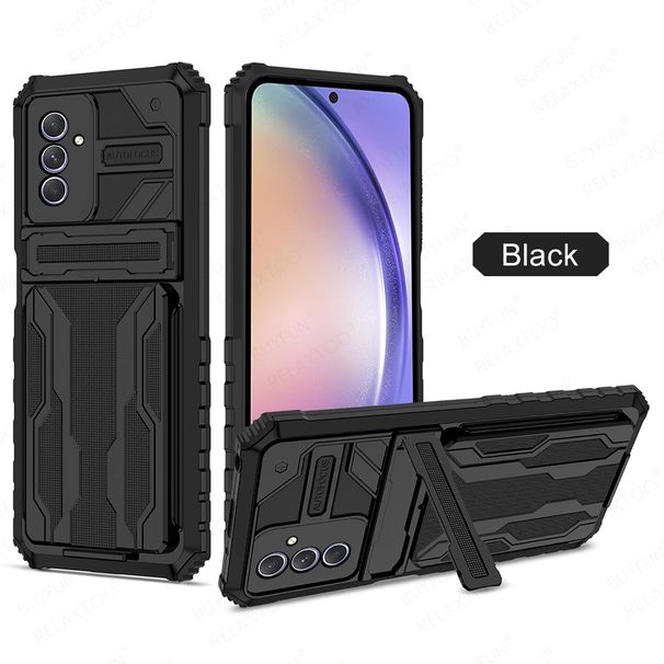 Multifunktionell Verstoppte Klammer Réckcover Fir Samsung Galaxy A14 4G A34 A54 5G A 14 34 54 Hülle Stossfest Mat Kaarteslot Coque_voghion.com