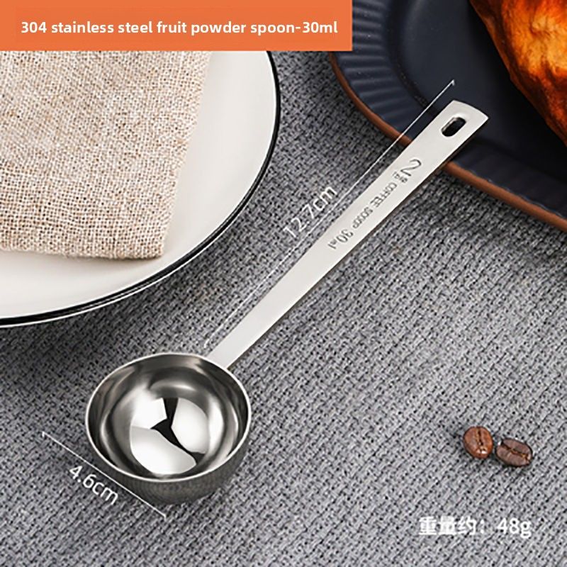 304 Stainless Steel Coffee Fruit 1.2ml 30ml Kitchen Graduated Milk Powder Measuring Spoon_voghion.com