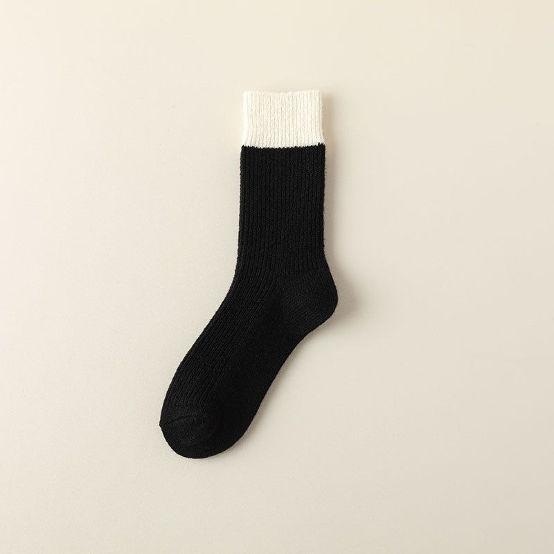 Dames verdikte wollen sokken Winter verdikte handdoek sokken Casual effen sokken Mid tube sokken Warme sokken Wollen sokken_voghion.com