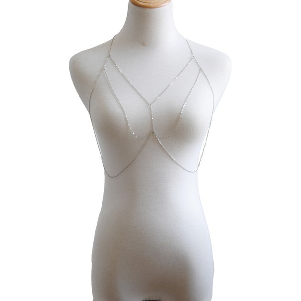 GEOMETRIC EDGE - Minimalist Body Chain (Modern Chest Jewelry, Street Photography Styling, Fashion Essential)_voghion.com
