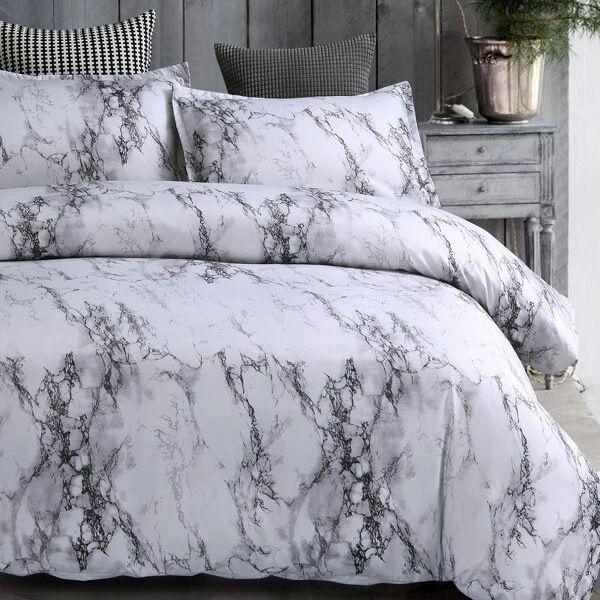 Soft Material Bedding Set Stone Pattern Three Piece Set Duvet Cover Quilt Cover_voghion.com