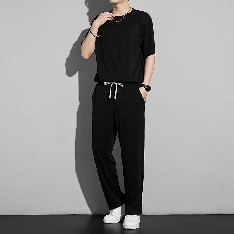 Costume de sport pour hommes, pantalon d'été fin, drapé ample, séchage rapide, respirant, décontracté, nouvelle collection 2024_voghion.com