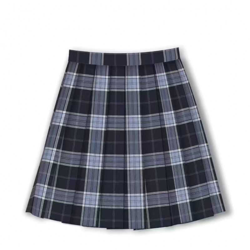 Autumn college style dark gray JK uniform jacket knitted sweater cardigan long sleeved top soft girl set_voghion.com