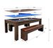 7ft 3-in-1 Multi-Functional Pool Table With Benches (Pool Table + Ping Pong Table + Dining Table)_voghion.com