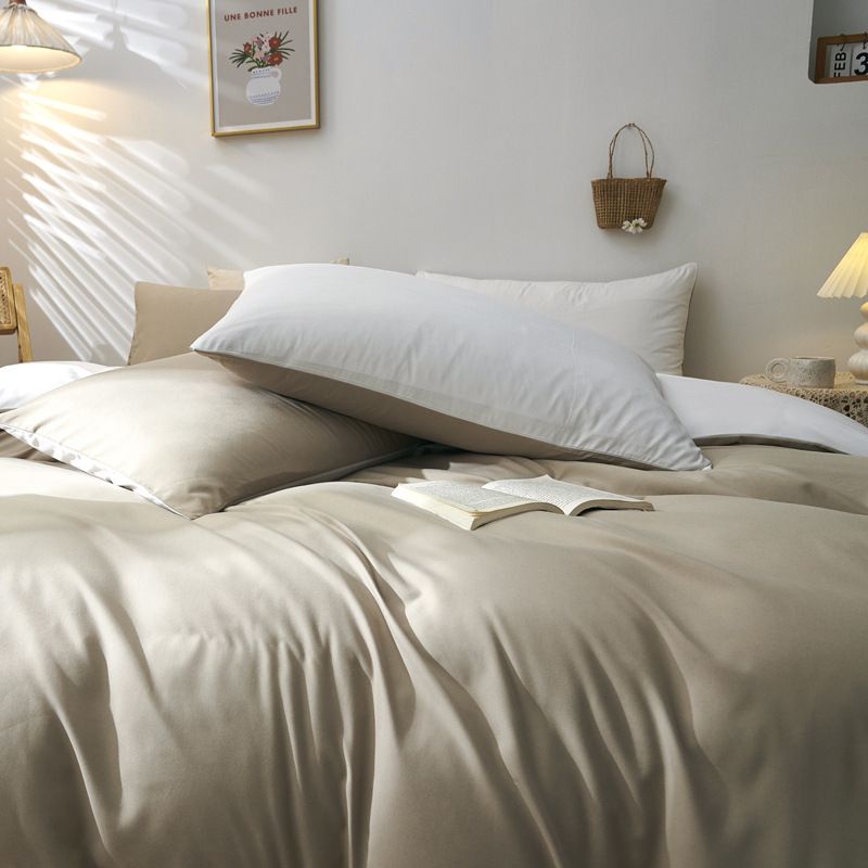 High Density Plain Weave Simple Home Textile Solid Color Bedding Single Quilt Cover_voghion.com