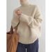 Korean-Style High-Neck Sweater Women's Autumn And Winter Thickened Knitted Top With A High-End And Laid-Back Style, Pair_voghion.com