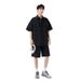 CT Thin Work Short Sleeve Trendy Plus Size Casual Five-Point Pants Shirt Summer Set Men_voghion.com