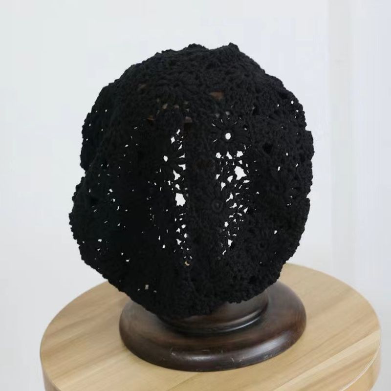 Hot Sale Literary Retro Hollow Berets Hat for Women British Needle Hook Wool Caps Four Seasons Wild Painter Cap Japanese Women's_voghion.com