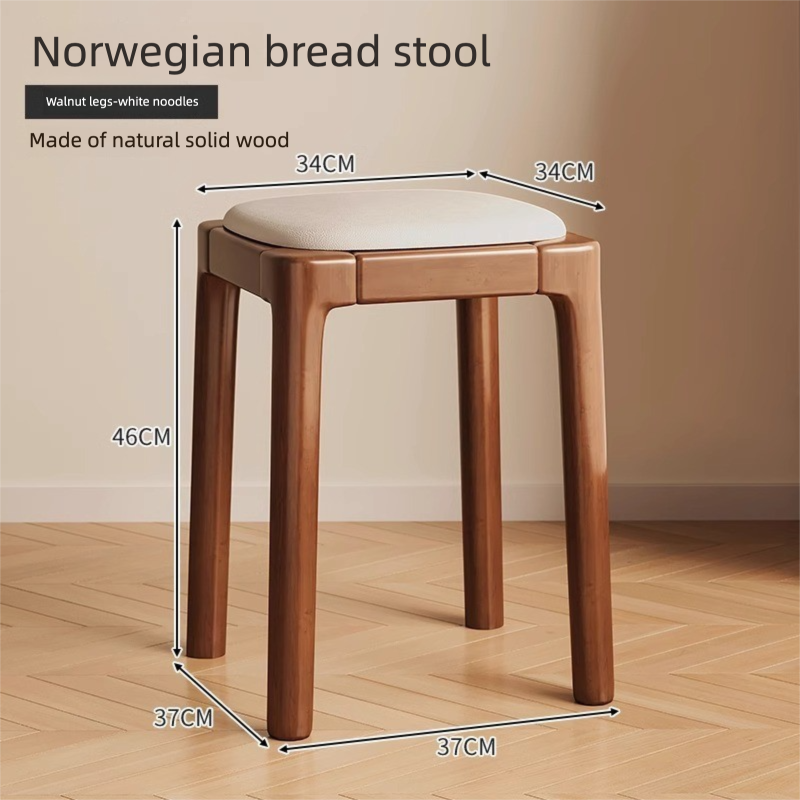 Solid Wood Stool For Home Use, Stackable Soft Cushion Bench, Living Room Wooden Low Simple Modern Small Square Stool,_voghion.com