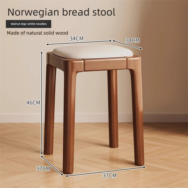 Solid Wood Stool For Home Use, Stackable Soft Cushion Bench, Living Room Wooden Low Simple Modern Small Square Stool,_voghion.com