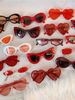 LazyZoom Cat's Eye Big Red New Year Celebration Cool Earth Sunglasses Small Frame_voghion.com