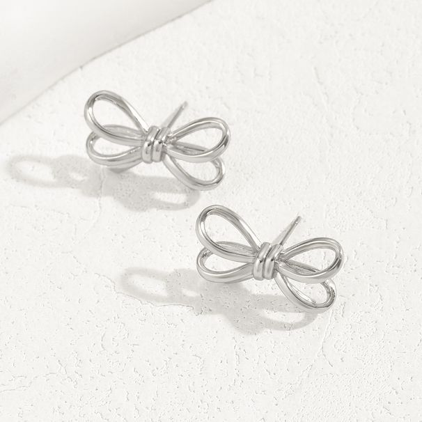 Sweet Korean Style Korean Bow Earrings Personality Hollow Multi Layer Earrings All Match Net Red Earrings_voghion.com