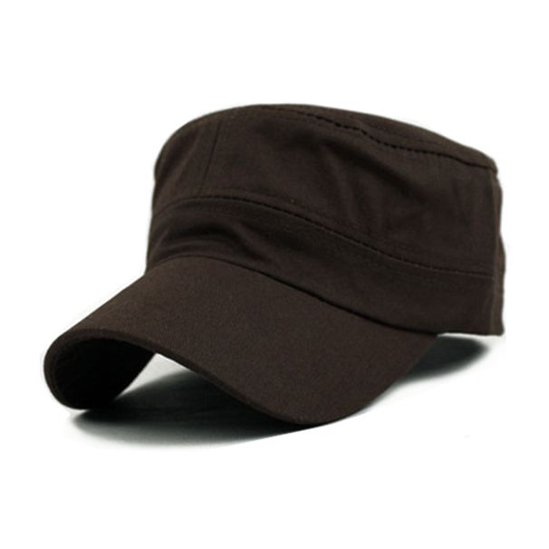 New Classic Plain Vintage Army Military Cadet Style Cotton Cap Hat Adjustable_voghion.com