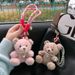 Cute Adorable Plush Bear Car Keychain Pendant With Pearl Bowknot And Heart Decoration Small Doll Ornament_voghion.com