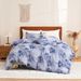Blue Ink Geometric Abstract Quilt Cover Home Textile Bedding Three Piece Set_voghion.com