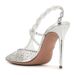 Spring/Summer New Style Pointed Transparent Diamond With Silver Fashion Trend Thin Heels Women's Shoes_voghion.com