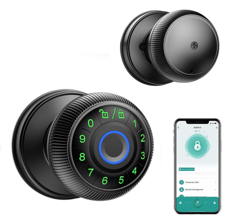 Serrure à bille à empreinte digitale, mot de passe à empreinte digitale graffiti, serrure à bille Bluetooth, serrure à bille intelligente, nouveau produit_voghion.com