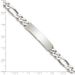 Sterling Silver Polished Engraveable Figaro Link ID Bracelet_voghion.com