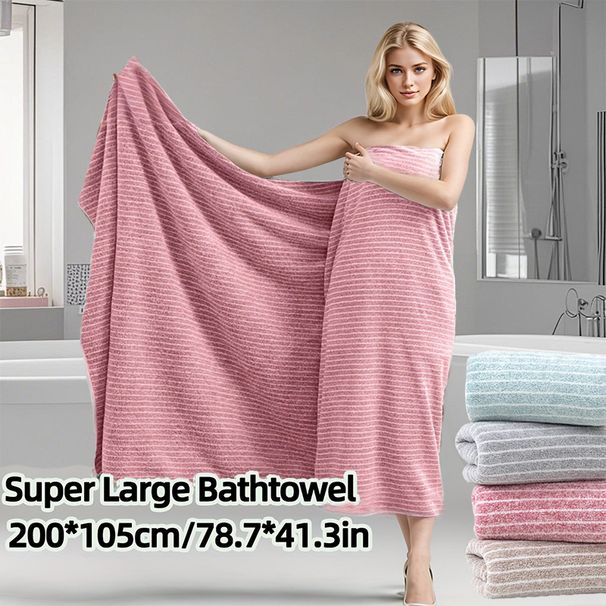 Asciugamano da bagno ad asciugatura rapida in pile di corallo extra spesso 105*200, morbido, assorbente, senza pelucchi, grande_voghion.com