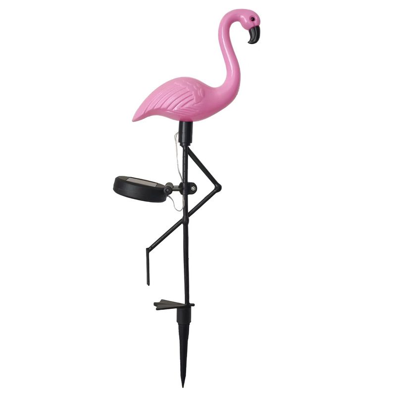 Lámpara solar de flamenco para jardín – Decoración LED para jardín con iluminación de 6 a 12 h, resistente al agua IP55, para caminos, césped y patios (pico amarillo/negro)_voghion.com