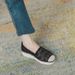 Breathable Mesh Platform Spring Plaid Wedge Fisherman Shoes_voghion.com