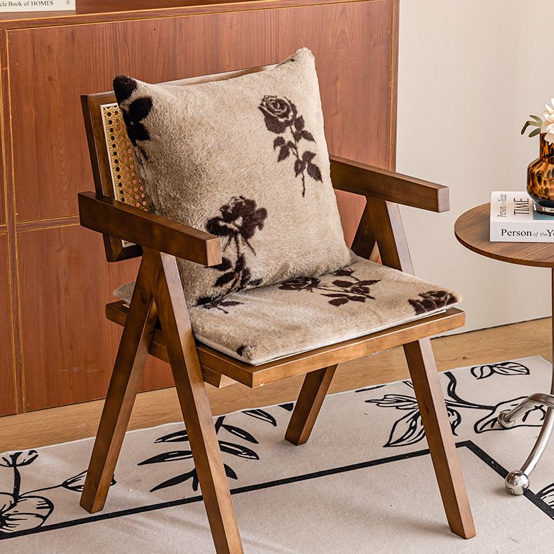 Memory Foam Chair Cushion - Non-Slip Leopard Print Seat Pad For Office & Study - Mediterranean Style (Coffee/Gray)​_voghion.com