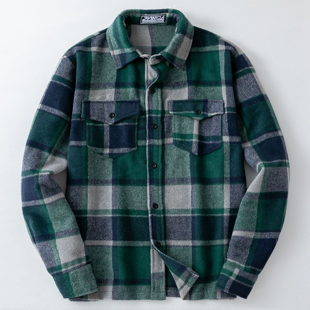 Klassisches kariertes Flanellhemd für Herren – Lässiges Winterhemd mit langen Ärmeln und Knopfleiste für Outdoor-Aktivitäten und den Alltag (Grün, Größen M–3XL)_voghion.com