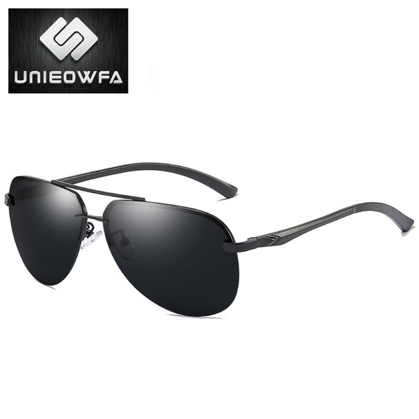 Nya ankomster UNIEOWFA Manliga ramlösa flygsolglasögon polariserade Sier Mirror Sportglasögon UV400 Polaroid solglasögon för män pilot_voghion.com