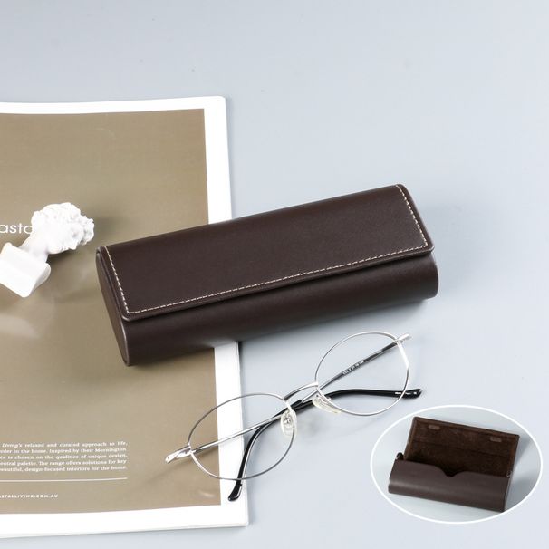 Custodia per occhiali unisex in pelle PU Custodia per occhiali da sole Custodia per occhiali da sole Custodia per occhiali da sole alla moda retrò_voghion.com